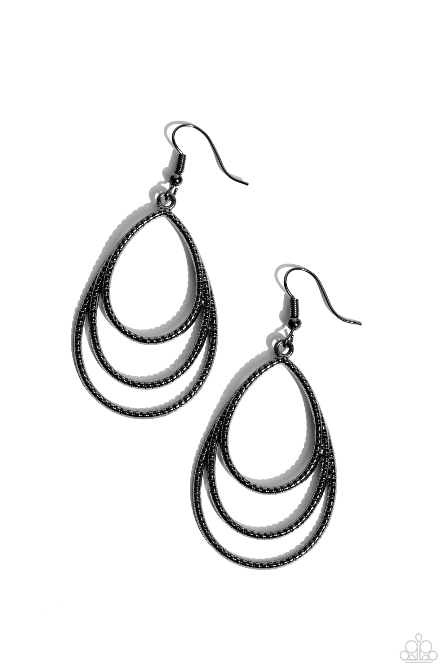 Paparazzi Accessories - Trendy TIER-Drops - Black Earring