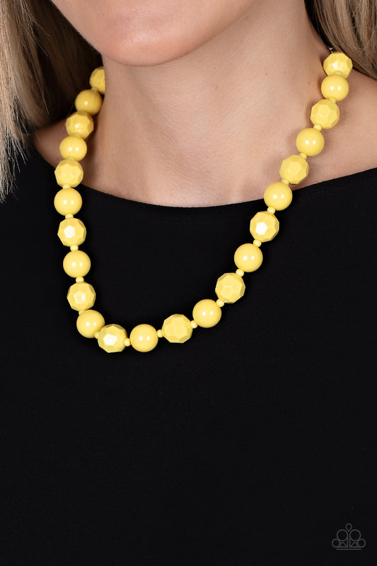 Paparazzi Accessories - Popping Promenade - Yellow Necklace