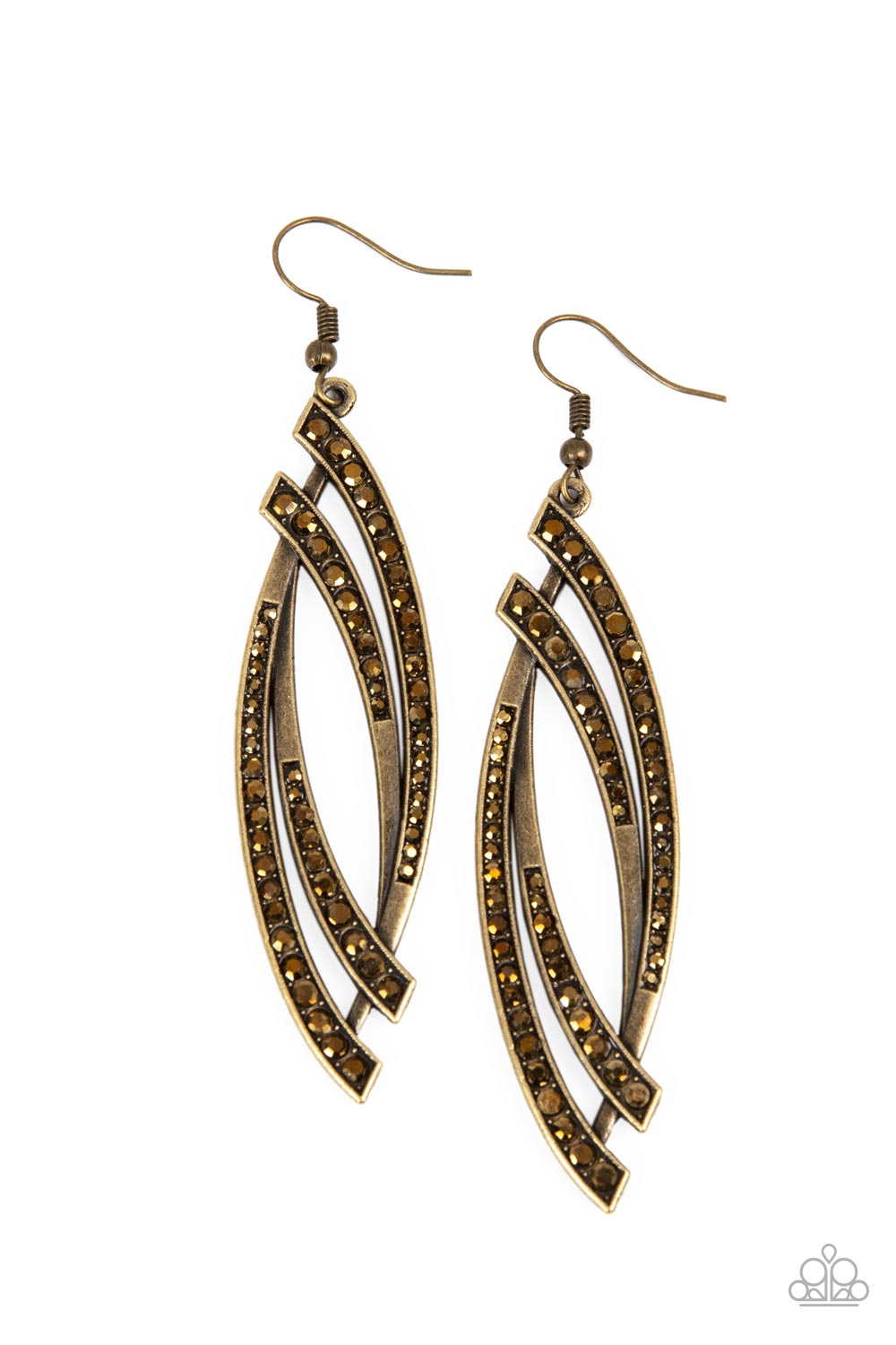 Paparazzi Accessories - Twinkle for Two - Brass Earring