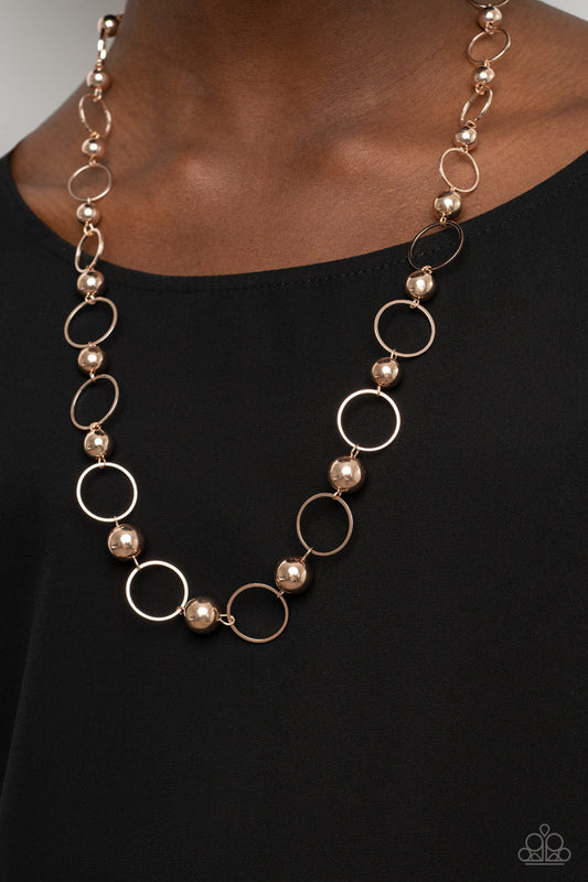Paparazzi Accessories - Metro Milestone - Rose Gold Necklace