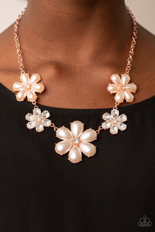 Paparazzi Accessories - Fiercely Flowering - Copper Necklace