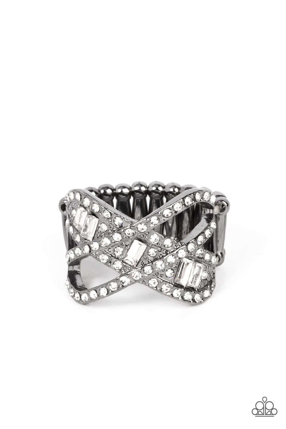 Paparazzi Accessories - Triple Threat Twinkle - Black Ring