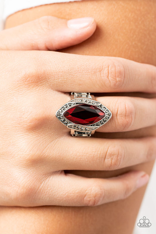 Paparazzi Accessories - Let Me Take a REIGN Check - Red Ring