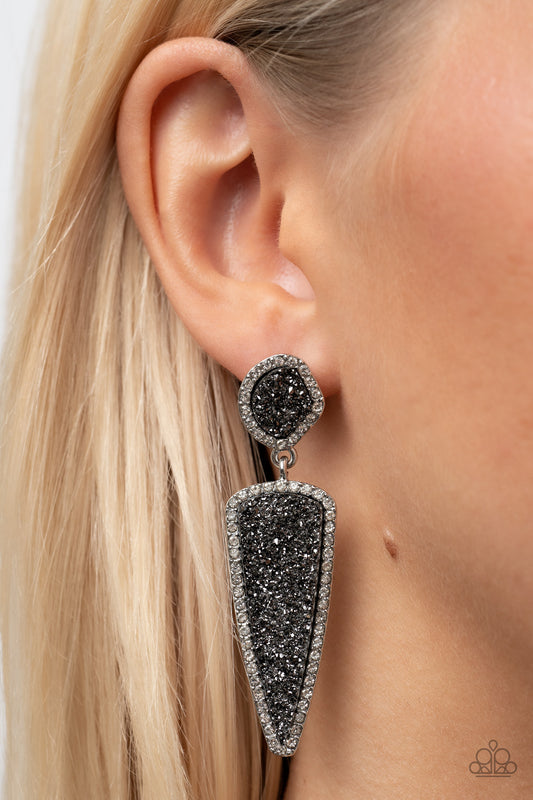 Paparazzi Accessories - Druzy Desire - Silver Earring