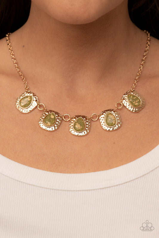 Paparazzi Accessories - Mayan Masterpiece - Green Necklace