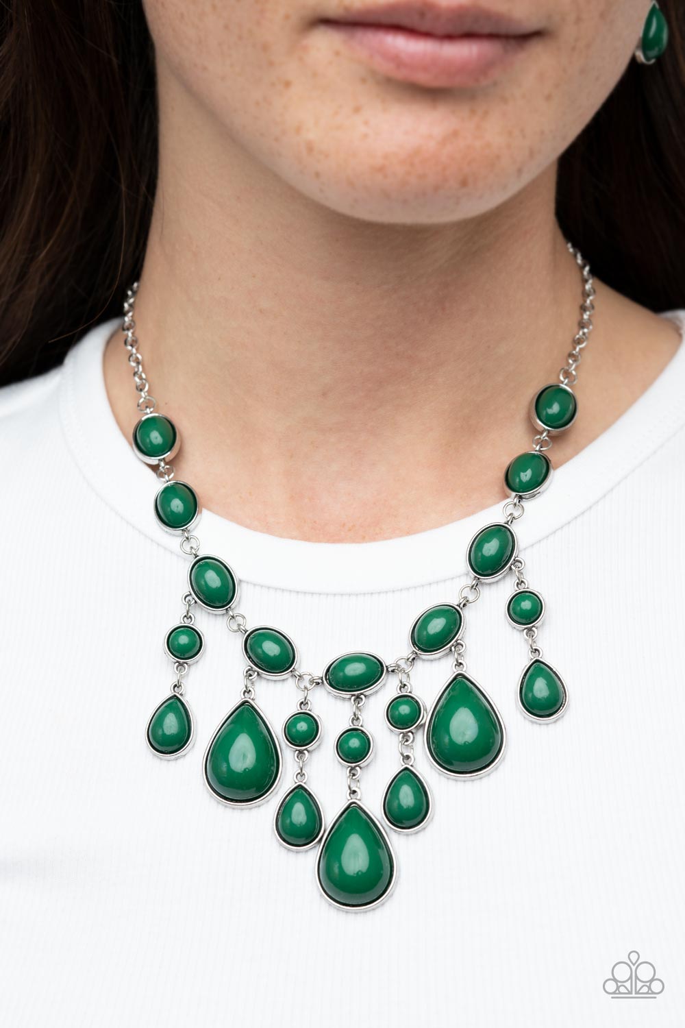 Paparazzi Accessories  - Mediterranean Mystery - Green Necklace