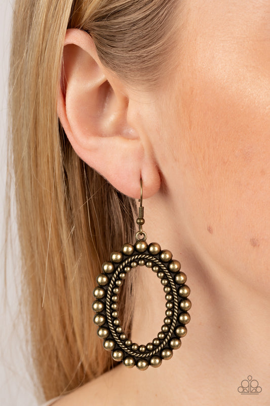 Paparazzi Accessories - Homestead Hideaway - Brass Earring