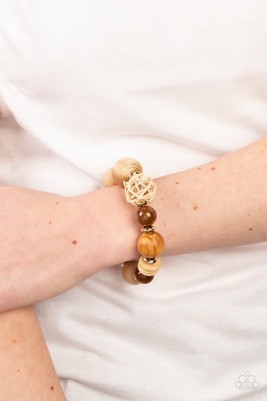 Paparazzi Accessories - Happily Homespun - Brown Bracelet