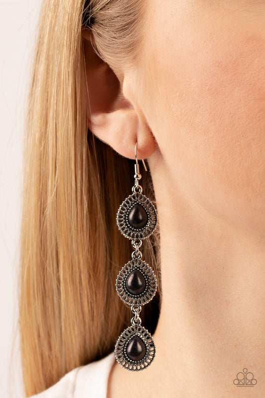 Paparazzi Accessories - Desertscape Dweller - Black Earring