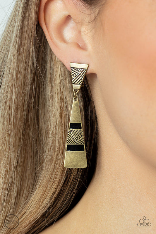 Paparazzi Accessories - Safari Seeker - Brass Earring