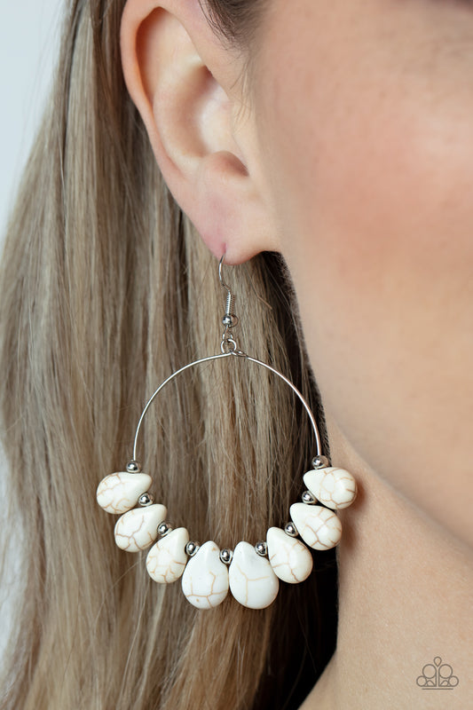 Paparazzi Acessories - Canyon Quarry - White Earring