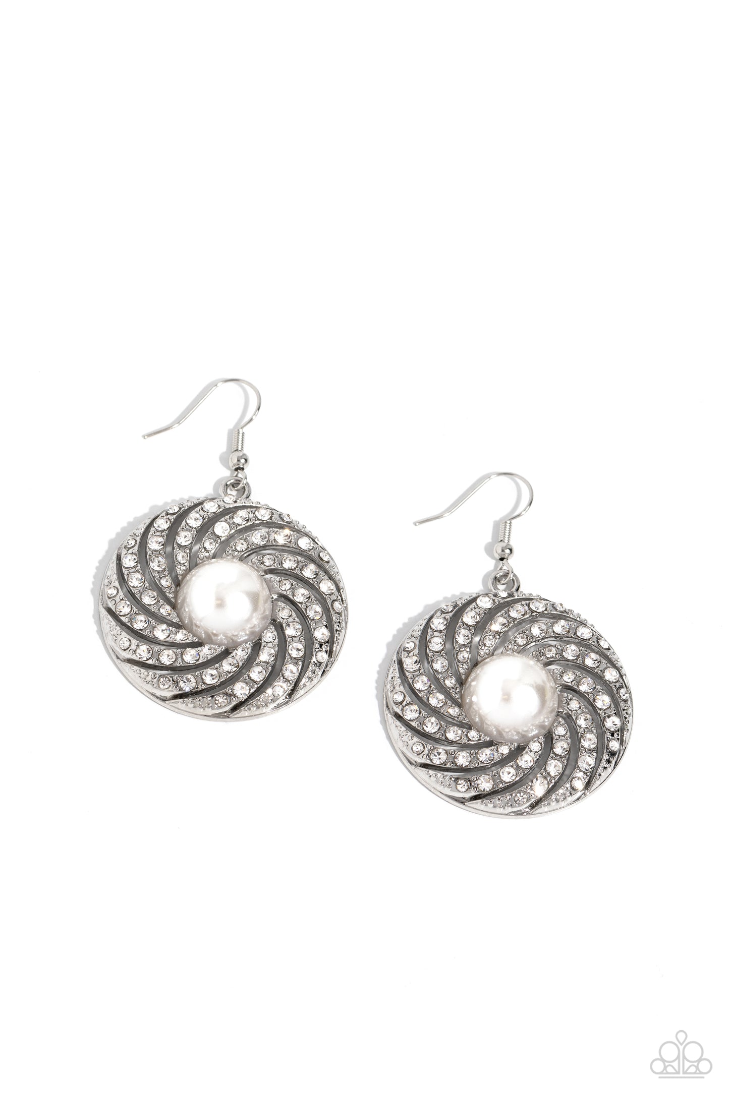 Paparazzi Accessories - Vintage Vortex - White Earring