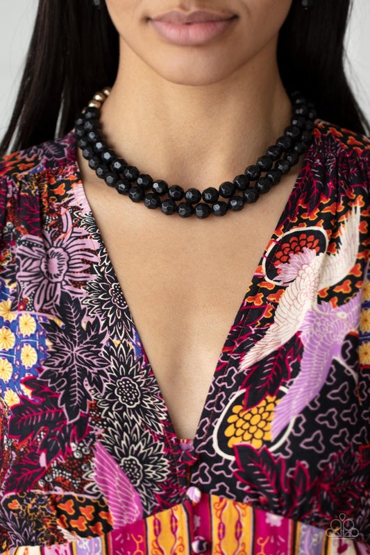 Paparazzi Acessories - Greco Getaway - Black Necklace