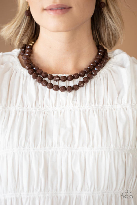 Paparazzi Acessories - Greco Getaway - Brown Necklace