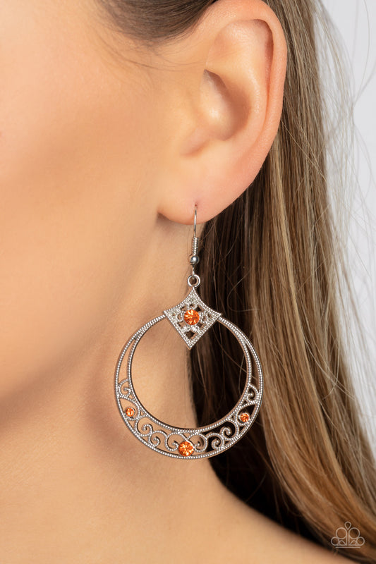 Paparazzi Accessories - Royal Resort - Orange Earrings