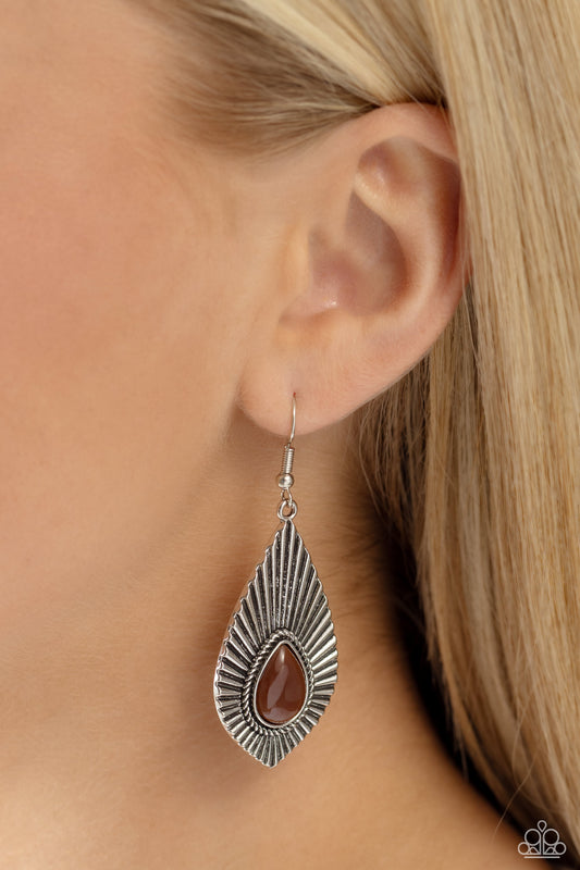 Paparazzi Accessories - SOUL-ar Flare - Brown Earring