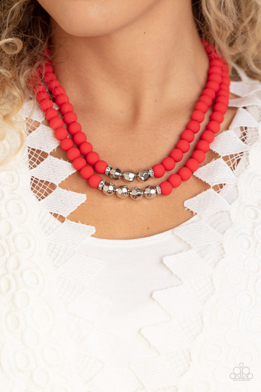 Paparazzi Accessories - Summer Splash - Red Necklace