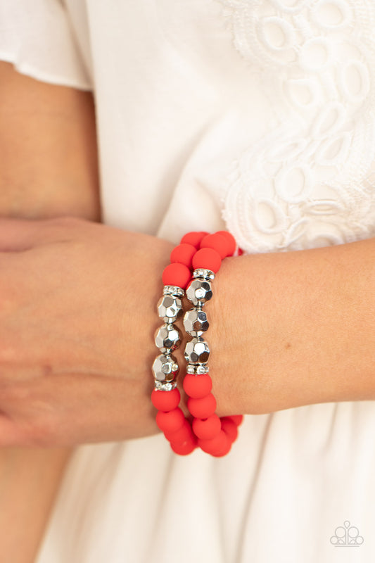 Paparazzi Accessories - Dip and Dive - Red Bracelet