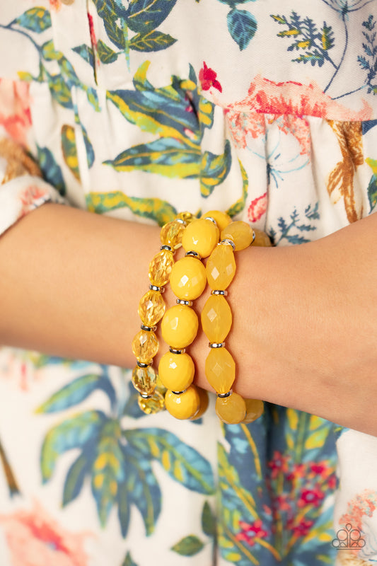 Paparazzi Accessories - High Tide Hammock - Yellow Bracelet