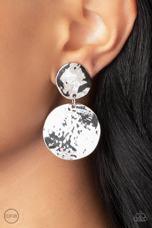 Paparazzi  Accessories - Rush Hour - Silver Earring