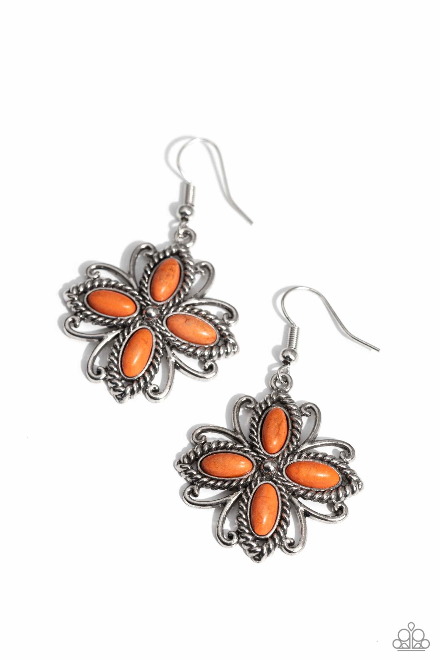 Paparazzi Accessories - Badlands Ballad - Orange Earrings