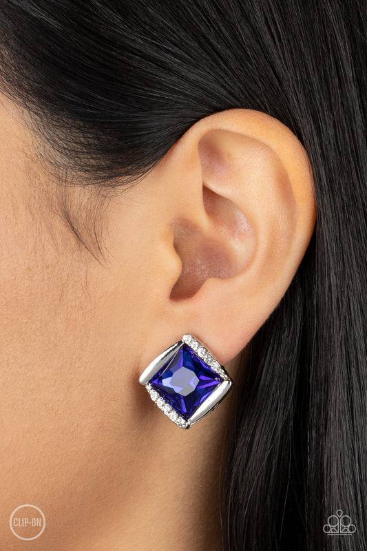 Paparazzi Accessories - Sparkle Squared - Blue Earring