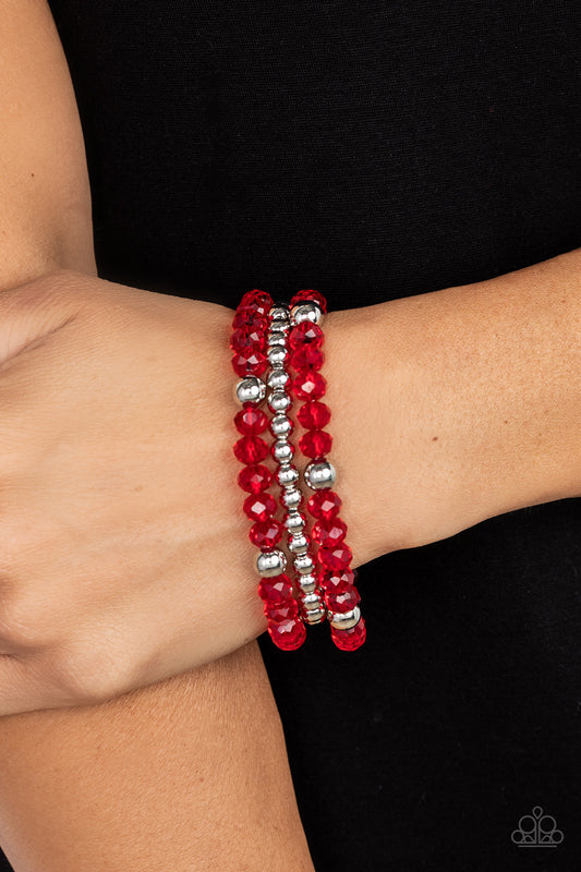 Paparazzi Accessories - Prismatic Perceptions - Red Bracelet