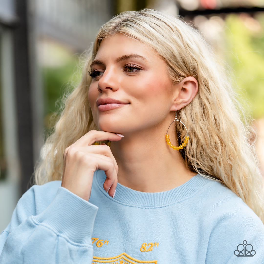 Paparazzi Accessories - Catch a Breeze - Yellow Earring