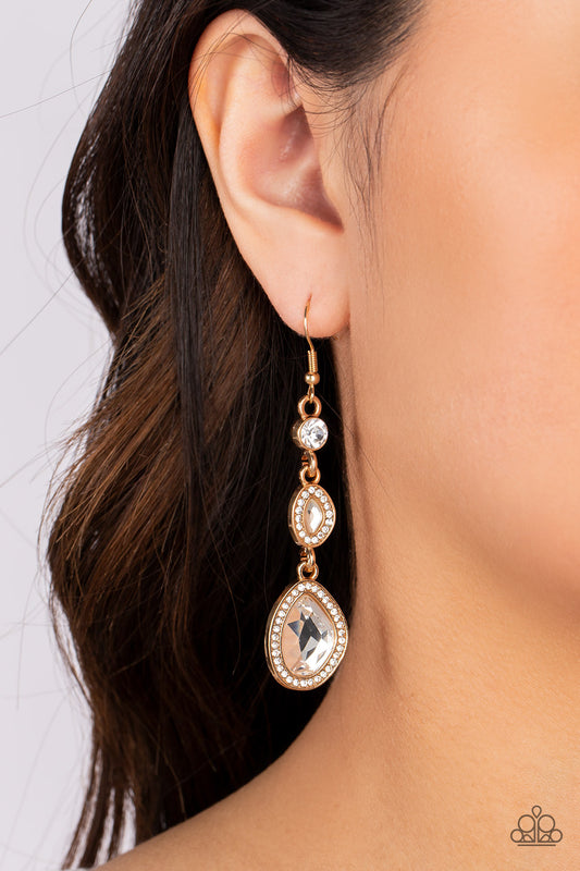Paparazzi Accessories - Dripping Self-Confidence - Gold Earring