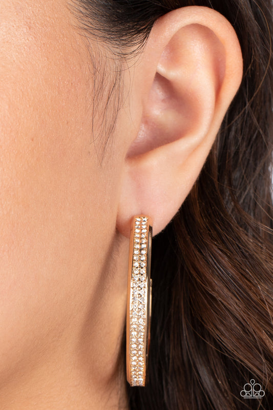 Paparazzi Accessories - Flash Freeze - Gold Earring