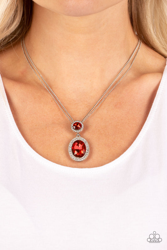 Paparazzi Accessoires - Castle Diamonds - Red Necklace