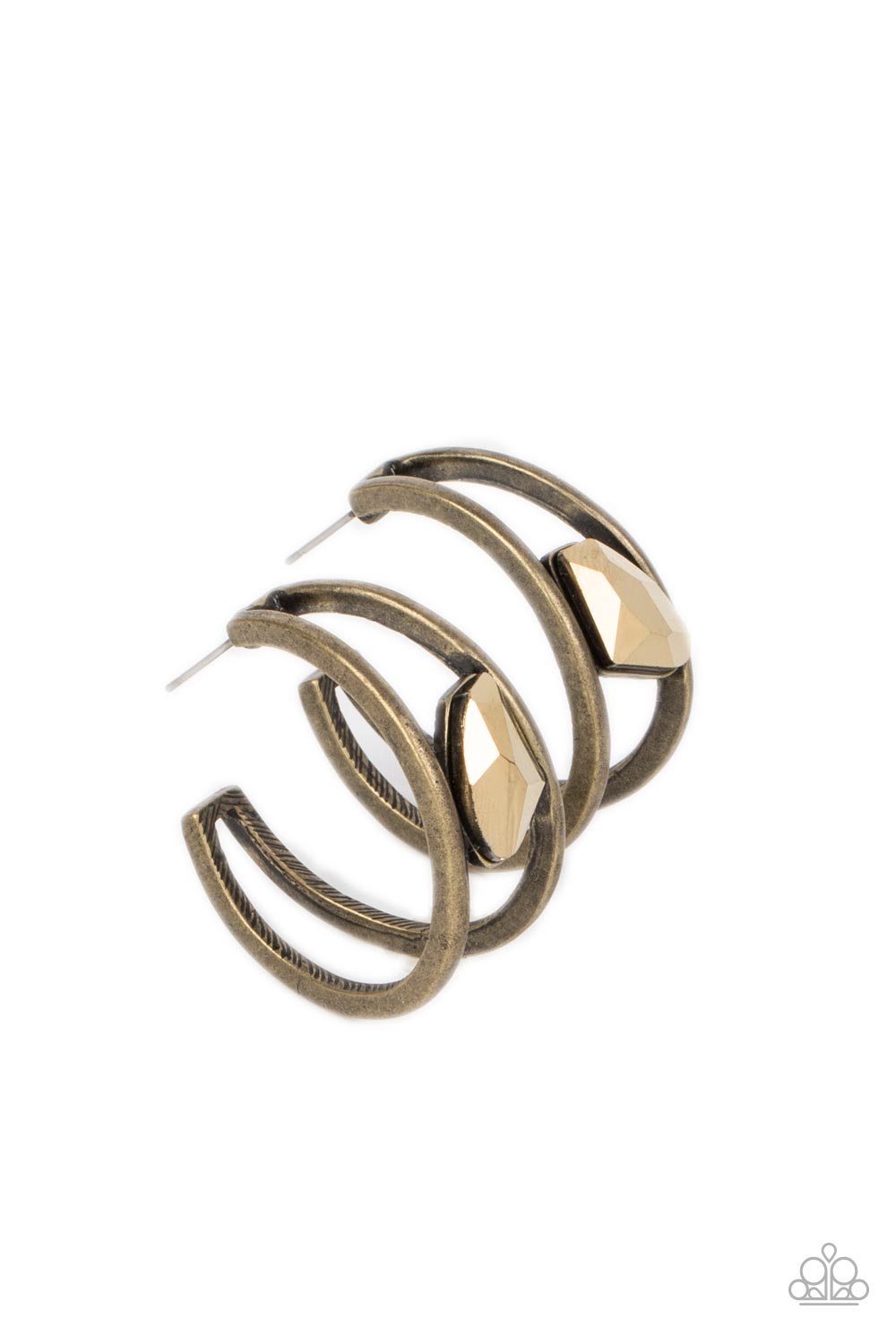 Paparazzi Accessories - Unrefined Reverie - Brass Earring