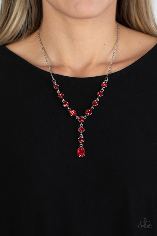 Paparazzi Accessories - Forget the Crown - Red Necklace