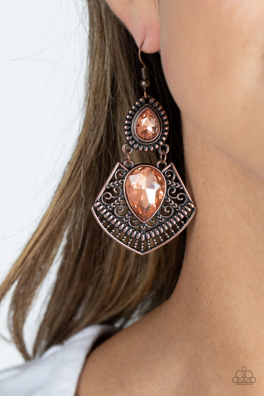 Paparazzi Accessories - Royal Remix - Copper Earring