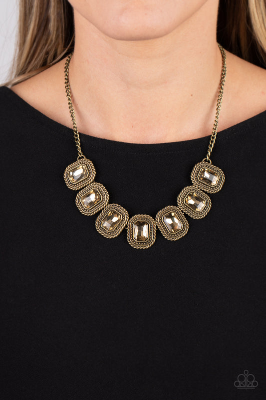 Paparazzi Accessories - Iced Iron - Brass Necklace