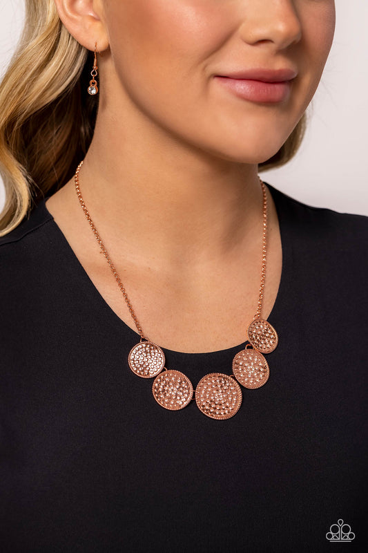 Paparazzi Accessories - Medaled Mosaic - Copper Necklace