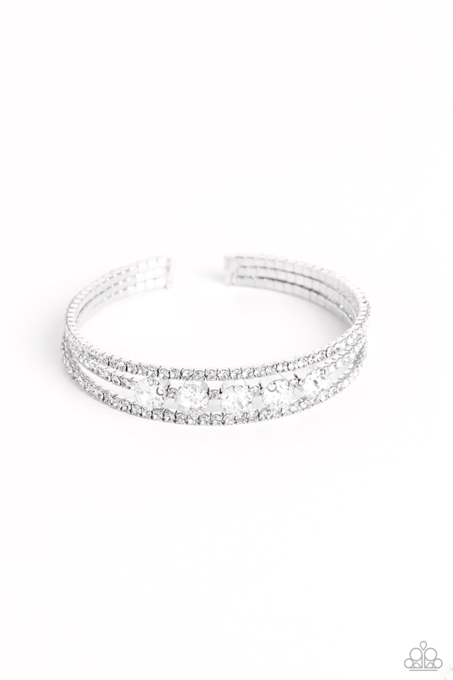 Paparazzi Accessories - Lucid Layers - White Bracelet