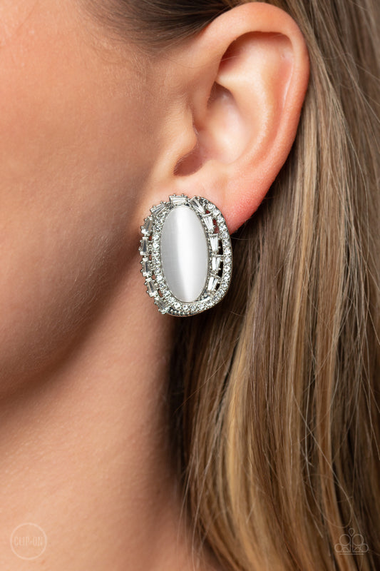 Paparazzi Accessories - Shimmery Statement - White Earring