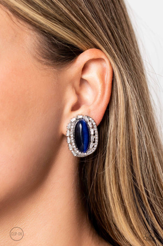 Paparazzi Accessories - Shimmery Statement - Blue Earring