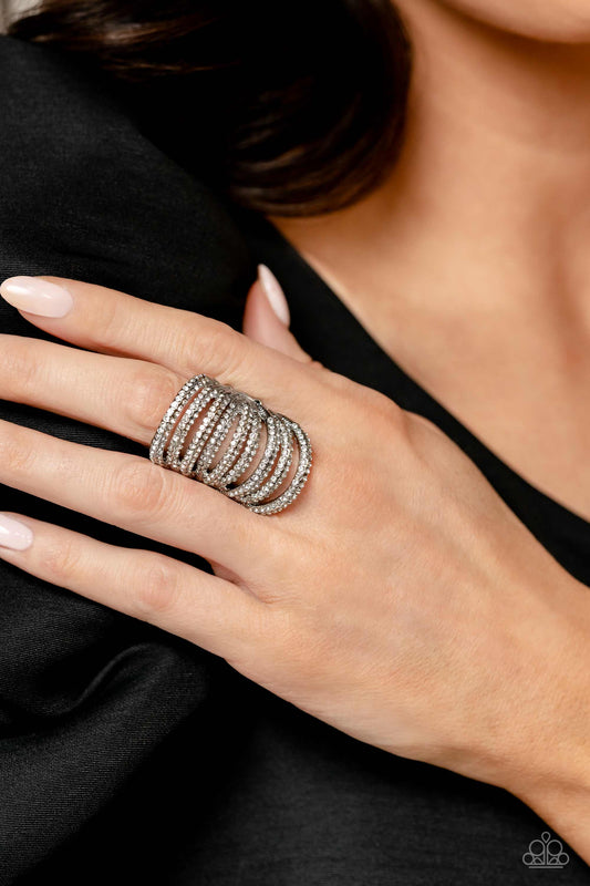 Paparazzi Accessories - Rippling Rarity - White Ring