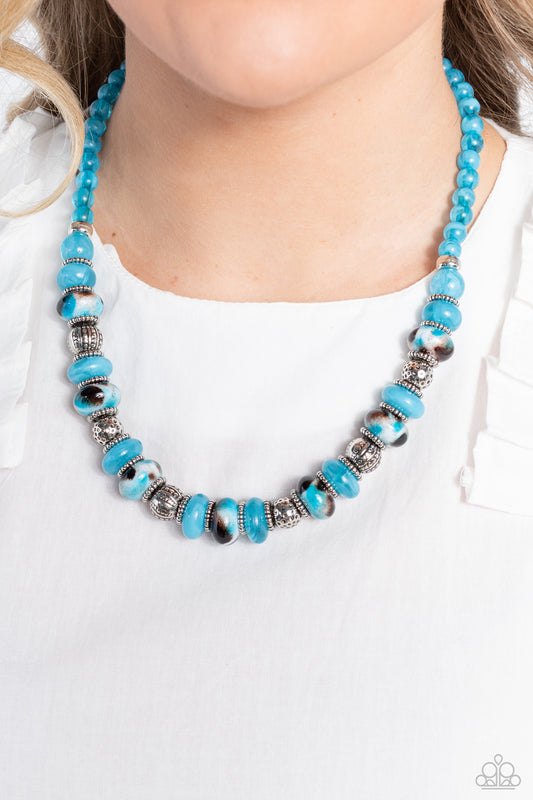 Paparazzi Accessories - Warped Whimsicality - Blue Necklace