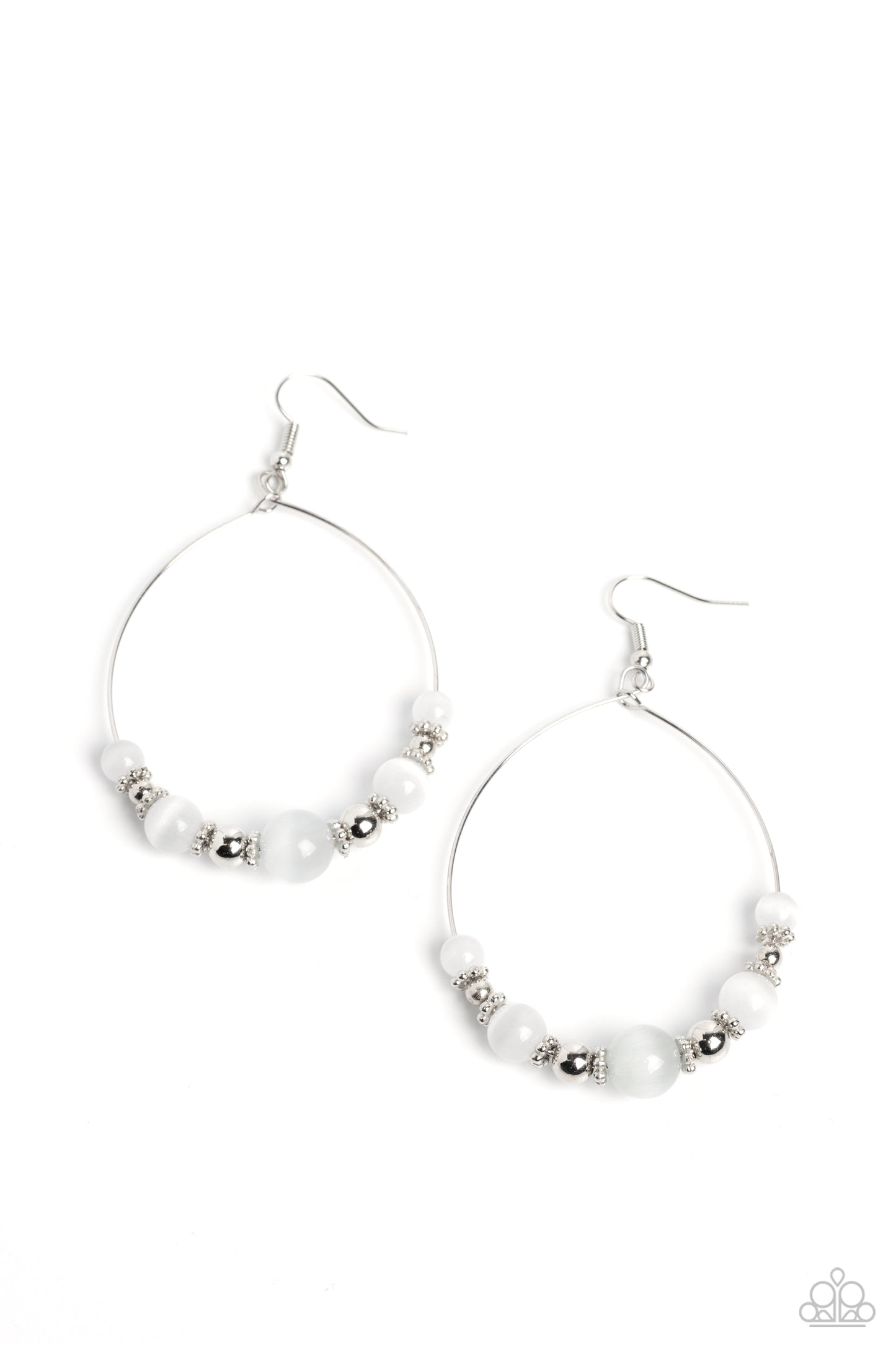 Paparazzi Accessories - Cats Eye Charisma - White Earring