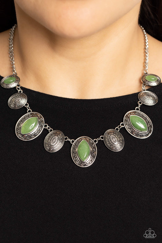 Paparazzi Accessories - Textured Trailblazer - Green Necklace