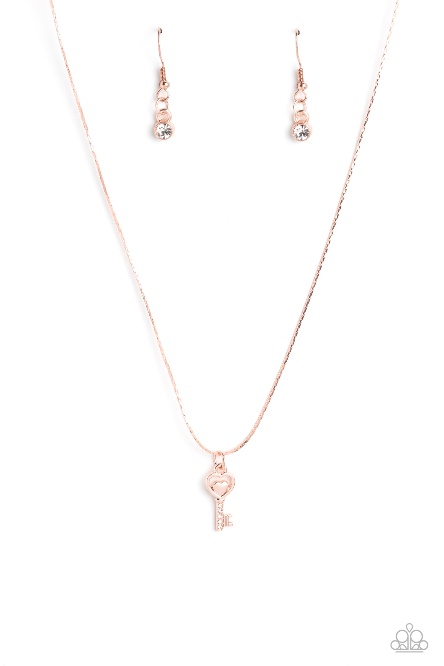 Paparazzi Accessories - LOVE-Locked - Rose Gold Necklace