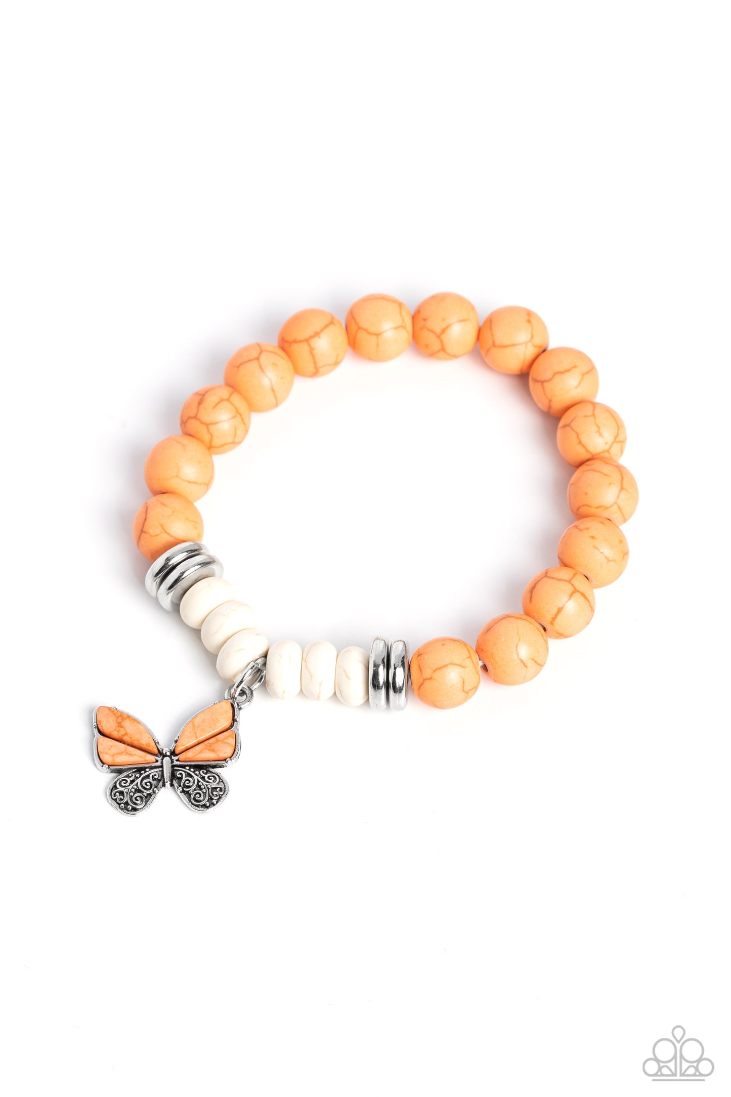 Paparazzi Accessories -Bold Butterfly - Orange Bracelet