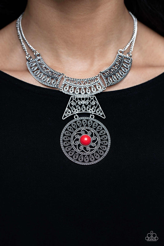 Paparazzi Accessories - Fetching Filigree - Red Necklace