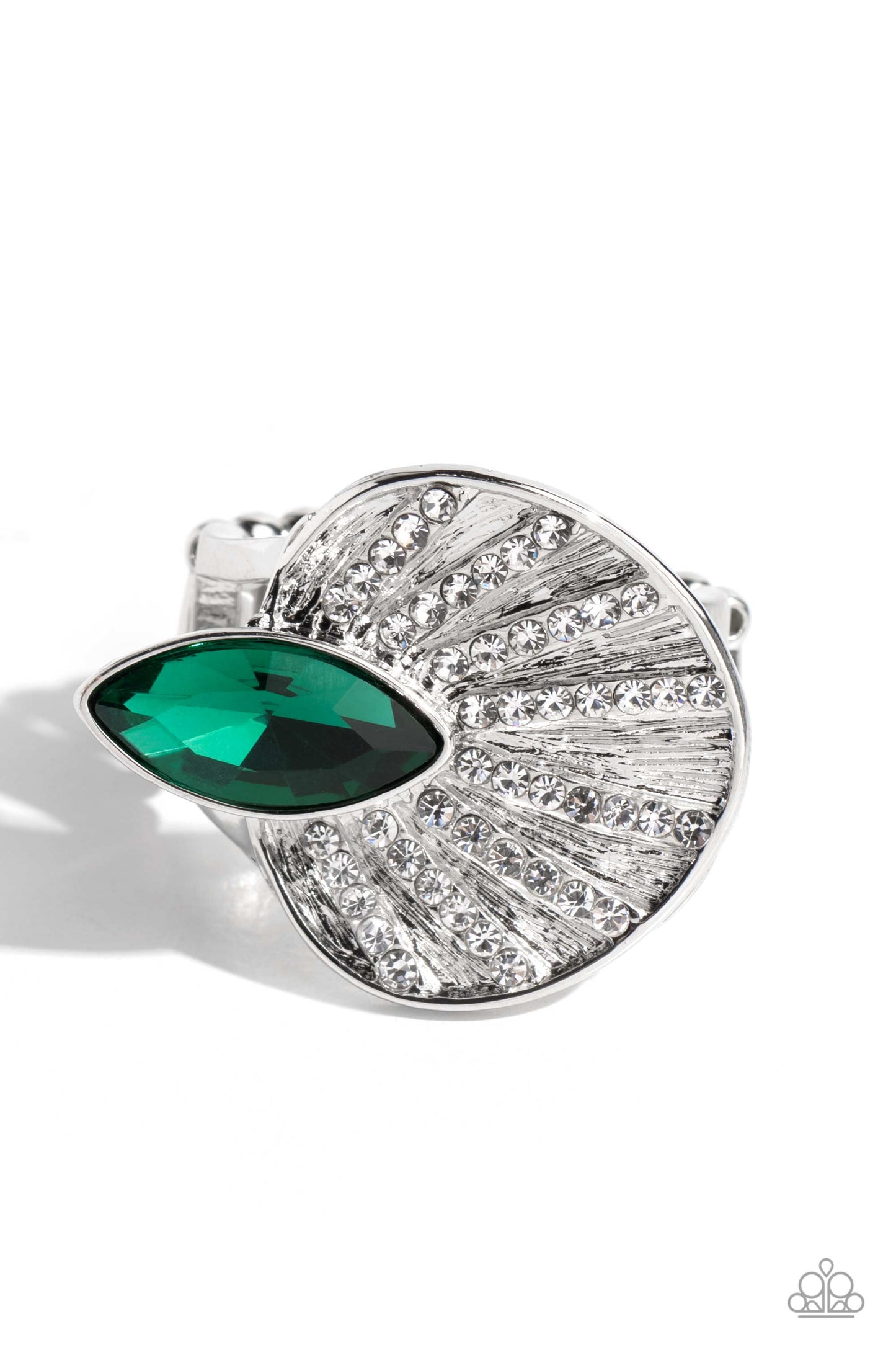 Paparazzi Accessories - Fan Dance Dazzle - Green Ring