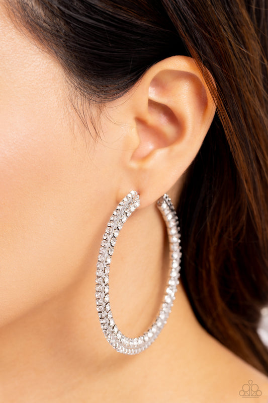 Paparazzi Accessories - Scintillating Sass - White Earring