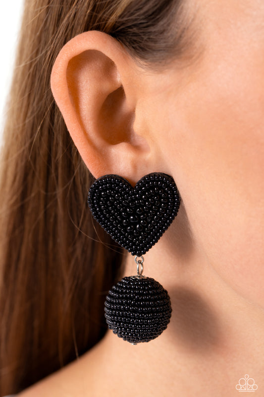 Paparazzi Accessories - Spherical Sweethearts - Black Earrings