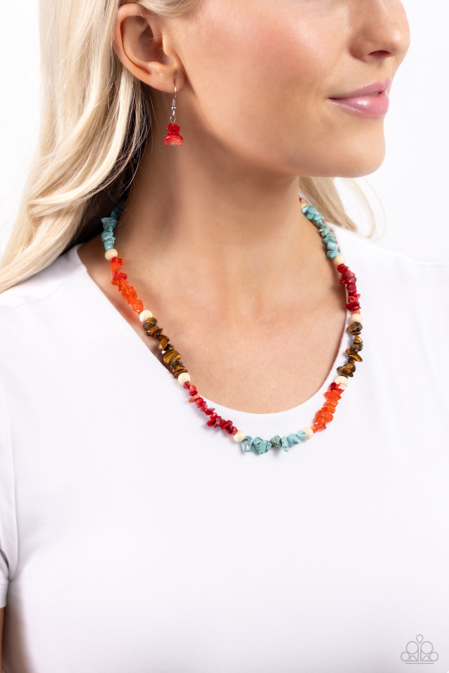 Paparazzi Accessories - Soothing Stones - Red Necklace